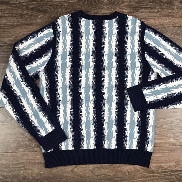 Umbro Striped Sweater Men Sz L Navy and White - Picture 9 of 12